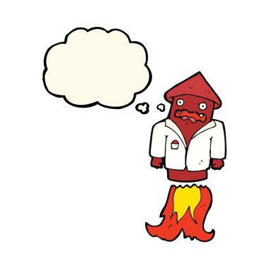 Düşünce baloncuklu iş elbisesi içinde havai fişekler.