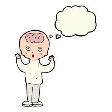 Düşünce baloncuğu olan çizgi film dehası