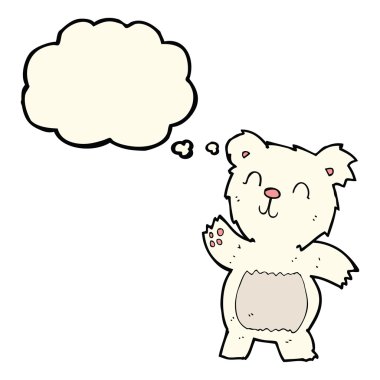 Kutup ayısı düşünce balonu ile karikatür