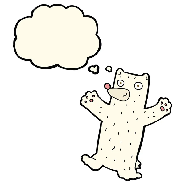 Kreskówka niedźwiedzia polarnego z bańki myśli — Wektor stockowy