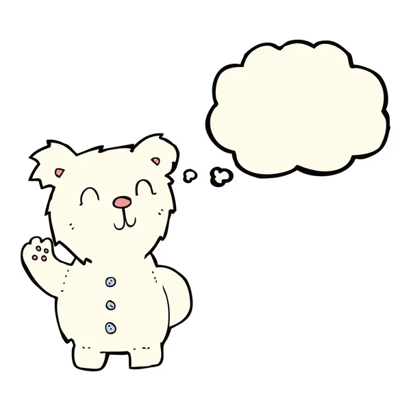 Мультфильм белый медведь с мыслепузырём — стоковый вектор