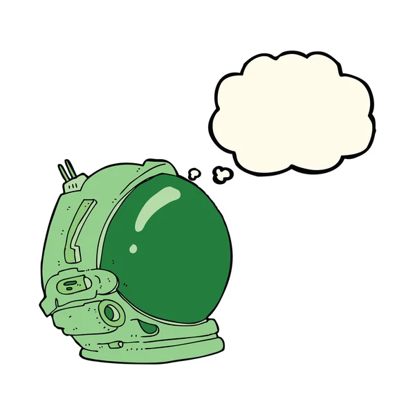 Casco astronauta de dibujos animados con burbuja de pensamiento — Archivo Imágenes Vectoriales