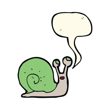 çizgi film salyangoz düşünce balonu ile