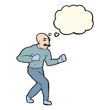 Düşünce baloncuğu olan Viktorya dönemi boksörü