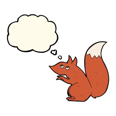 çizgi film Kızıl sincap düşünce balonu ile