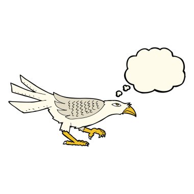 Düşünce baloncuklu çizgi film kuşu