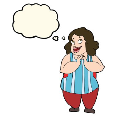 Düşünce baloncuklu mutlu aşçı