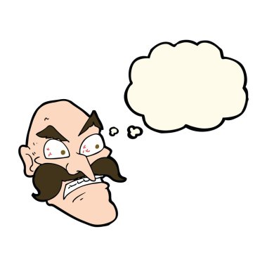 çizgi film düşünce balonu ile kızgın ihtiyar