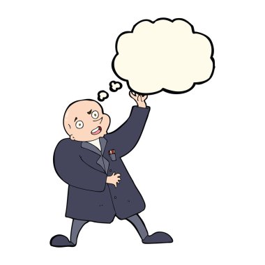 Düşünce baloncuğu olan çılgın bilim adamı.