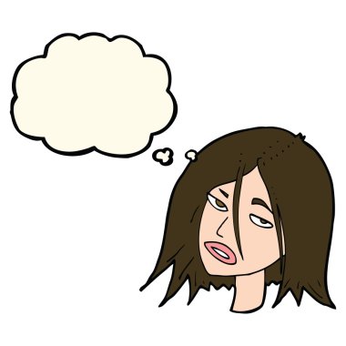 çizgi film kadın düşünce balonu ile rahatsız