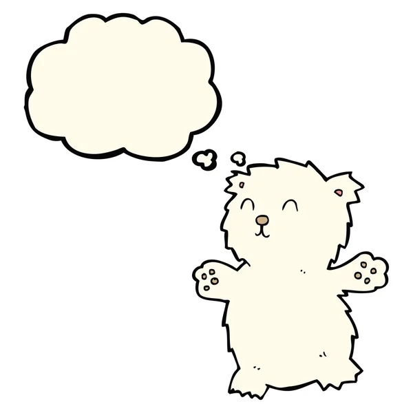 Kartun boneka beruang dengan pikiran gelembung - Stok Vektor