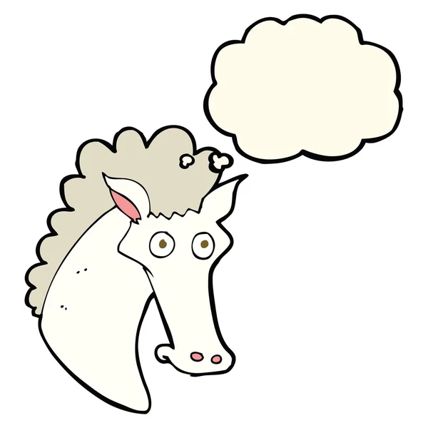 Düşünce baloncuklu at kafası — Stok Vektör