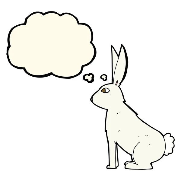 Cartoon rabbit with thought bubble — Stock Vector