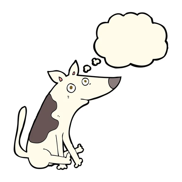 Cartoon hond met gedachte bubble — Stockvector