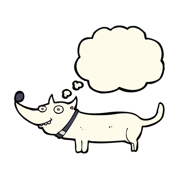 Dibujos animados perro feliz con burbuja de pensamiento — Archivo Imágenes Vectoriales