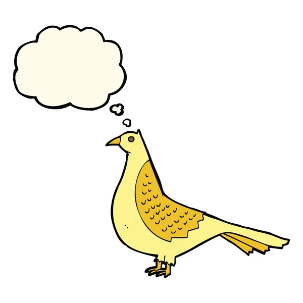 Tecknad fågel med tanke bubbla — Stock vektor