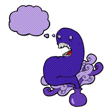 Şişede cadılar bayramı hayaleti ve düşünce kabarcığı.