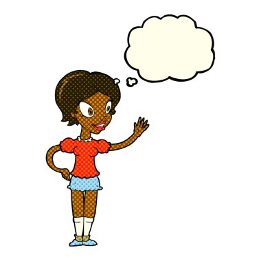 kabarcık karikatür sallayarak kadınla sanıyordum