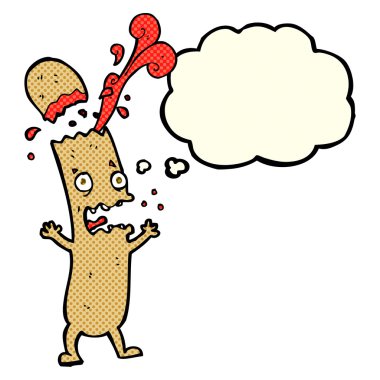 az pişmiş sosis düşünce balonu ile çizgi film