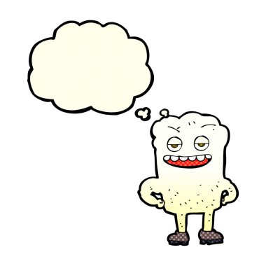 Düşünce baloncuğu olan kendini beğenmiş bir çizgi film karakteri.