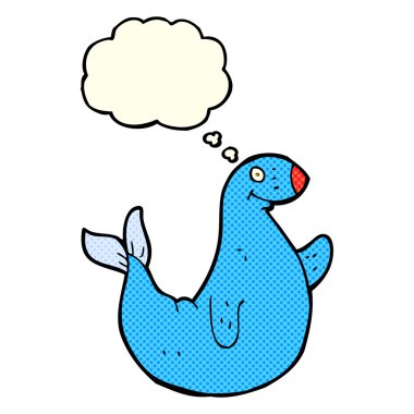 Düşünce baloncuklu çizgi film mührü