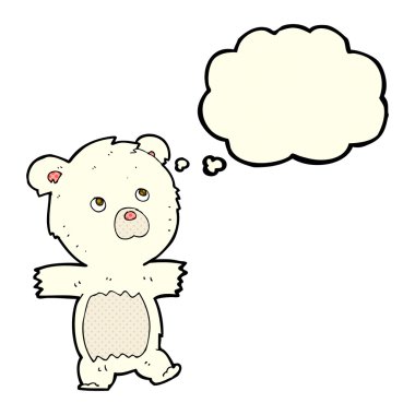 Düşünce baloncuklu şirin kutup ayısı çizgi filmi