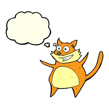 Düşünce baloncuklu komik çizgi film kedisi