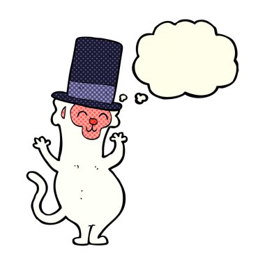 karikatür maymun düşünce balonu ile üst şapka