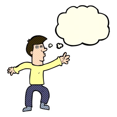 Düşünce baloncuğu olan adama ulaşan çizgi film