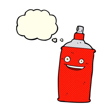 Düşünce baloncuklu çizgi film spreyi