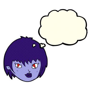 Düşünce baloncuklu vampir kız suratı