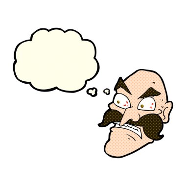 çizgi film düşünce balonu ile kızgın ihtiyar