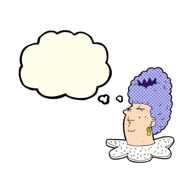 çizgi film kraliçenin portresi ile düşünce balonu