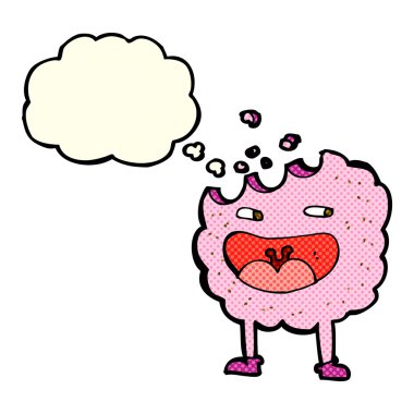 Düşünce baloncuklu çerez çizgi film karakteri