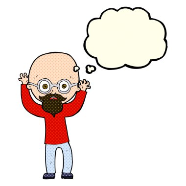 Çizgi film, düşünce balonlu kel adamı strese soktu.