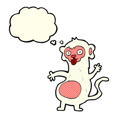 komik karikatür maymun düşünce balonu ile