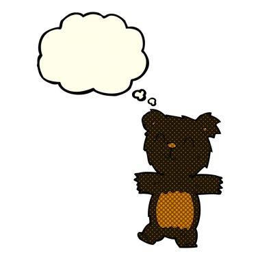 çizgi film sevimli siyah ayı yavrusu ile düşünce balonu