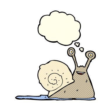 çizgi film salyangoz düşünce balonu ile