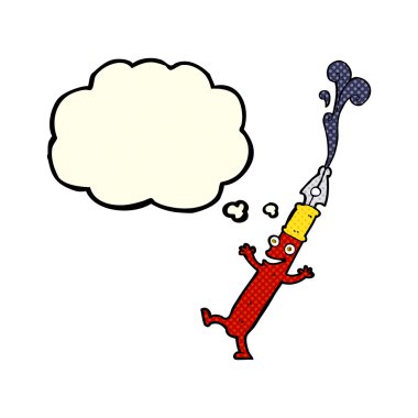 Düşünce baloncuklu çizgi film karakteri