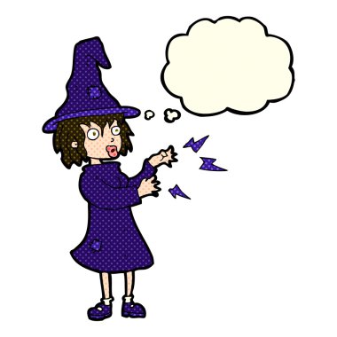 çizgi film cadısı düşünce baloncuğu ile döküm büyü