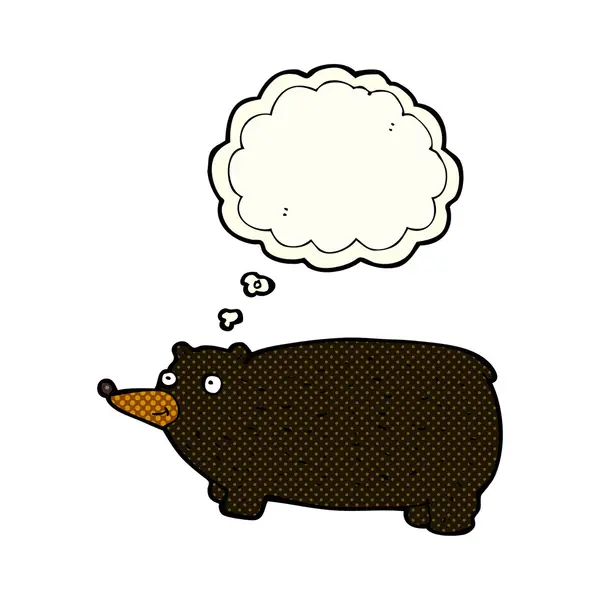 Vicces rajzfilm medve gondolat buborék — Stock Vector