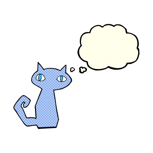 Мультяшний кіт з бульбашкою думок — стоковий вектор