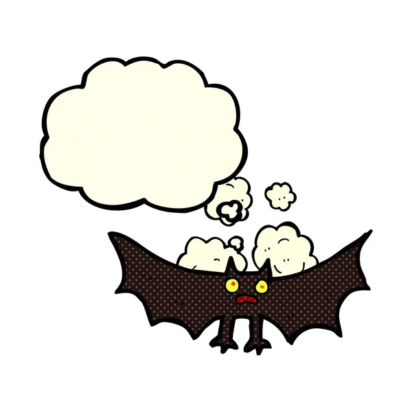 Cartoon bat with thought bubble — Stock Vector