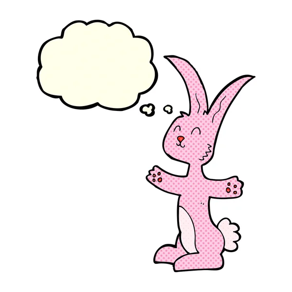 Kreslený králík s myšlenkovou bublinou — Stockový vektor