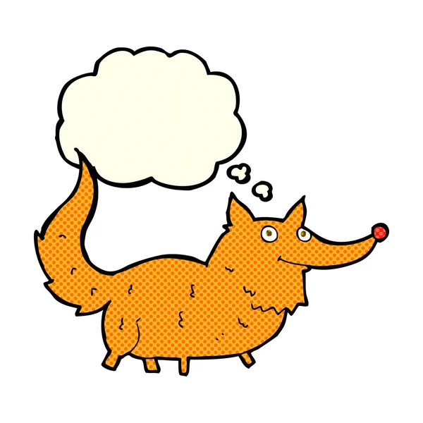 Tecknad liten hund med tanke bubbla — Stock vektor