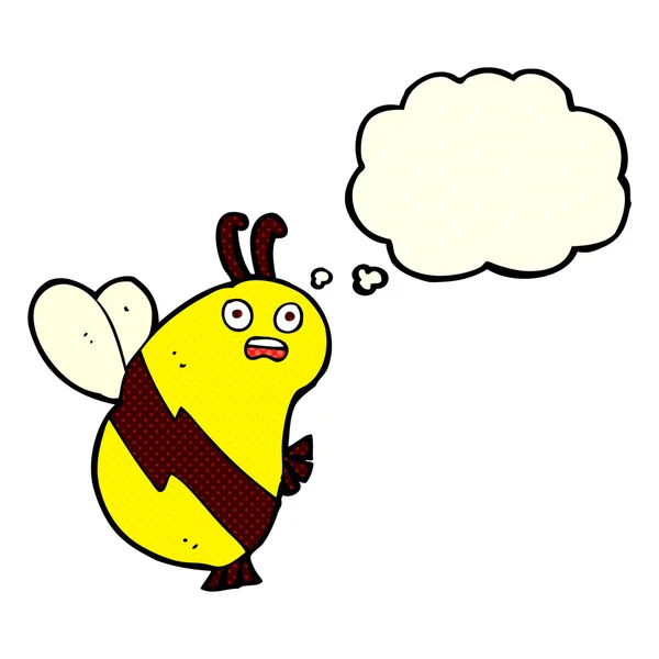 Смешная мультяшная пчела с мыльным пузырем — стоковый вектор