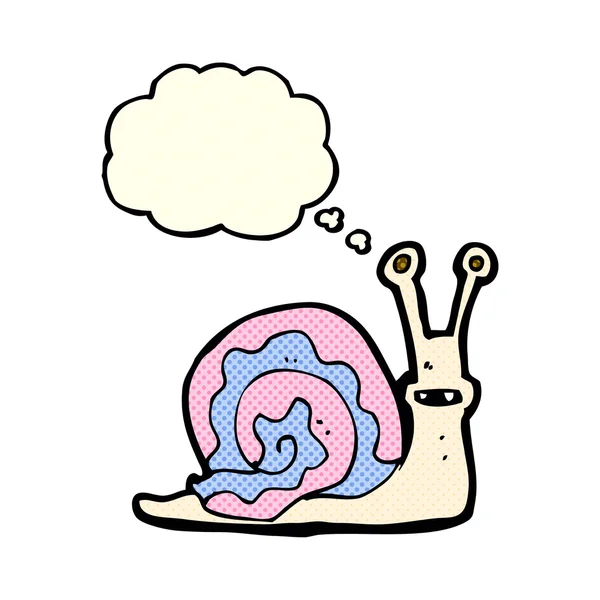 卡通蜗牛与思想泡泡 — 图库矢量图片