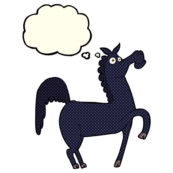 Funny cartoon horse with thought bubble — Stock Vector