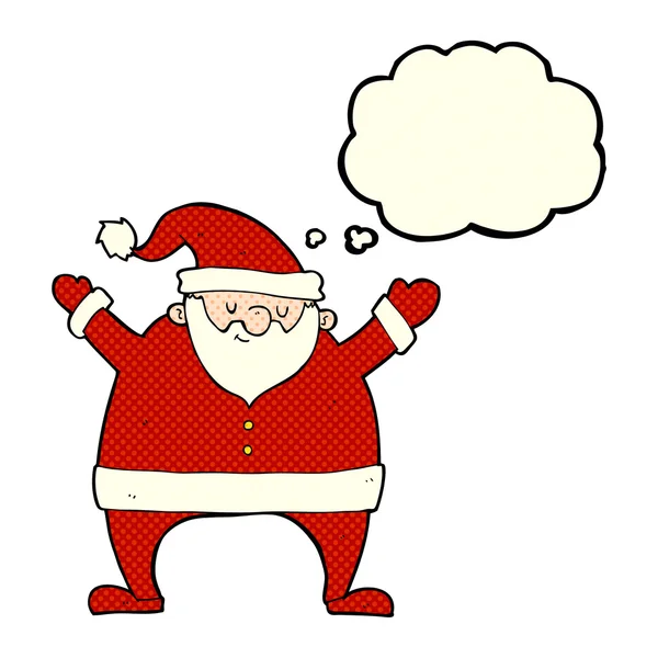 Cartoon santa claus with thought bubble — Stock Vector