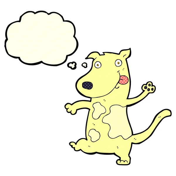 Мультяшная счастливая собака с мыльным пузырем — стоковый вектор